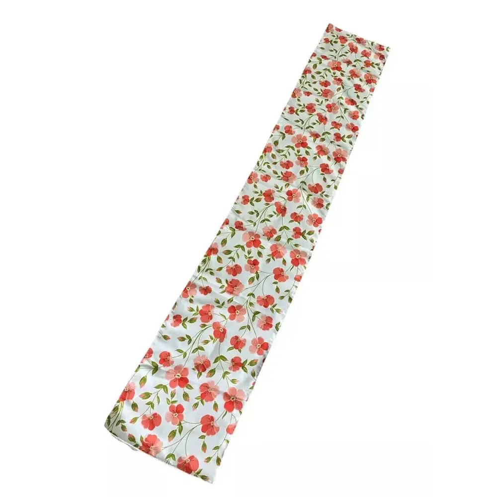 New Neon Earth Outdoor Table Runner White Pink Flowers 94” x 16” 100% Polyester